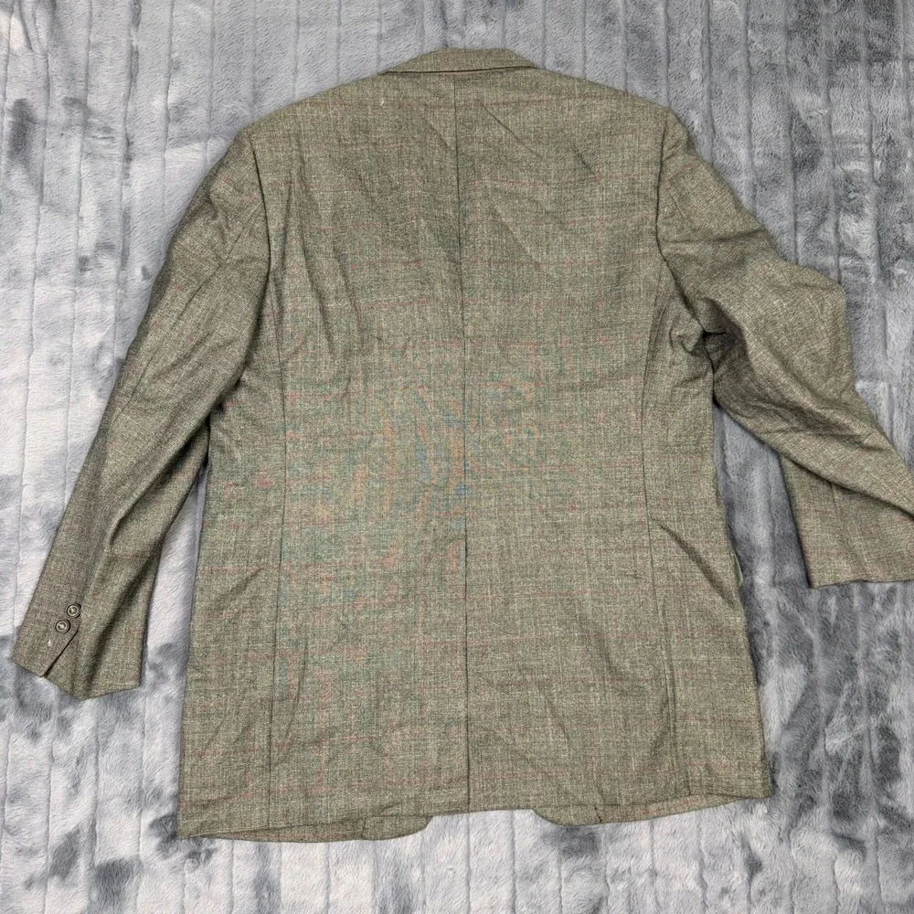 Vintage Cedarbrooke Teppers Pure Virgin Wool Plaid Blazer Mens 42 Reg 1972 Grey